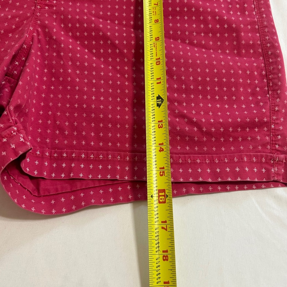 Gloria Vanderbilt Gabrielle Shorts Pink White Starburst Print Cotton Stretch 16 - Picture 3 of 12